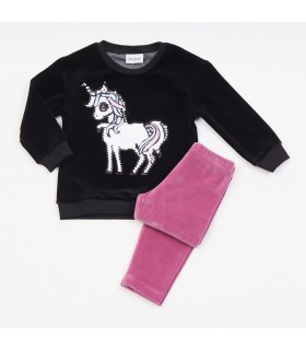 Σετ ροζ κολάν/μαύρη μπλούζα