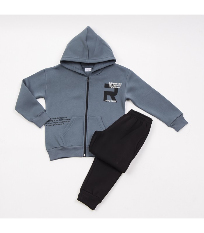 Σετ μαύρο παντελόνι/ίντιαν ζακέτα