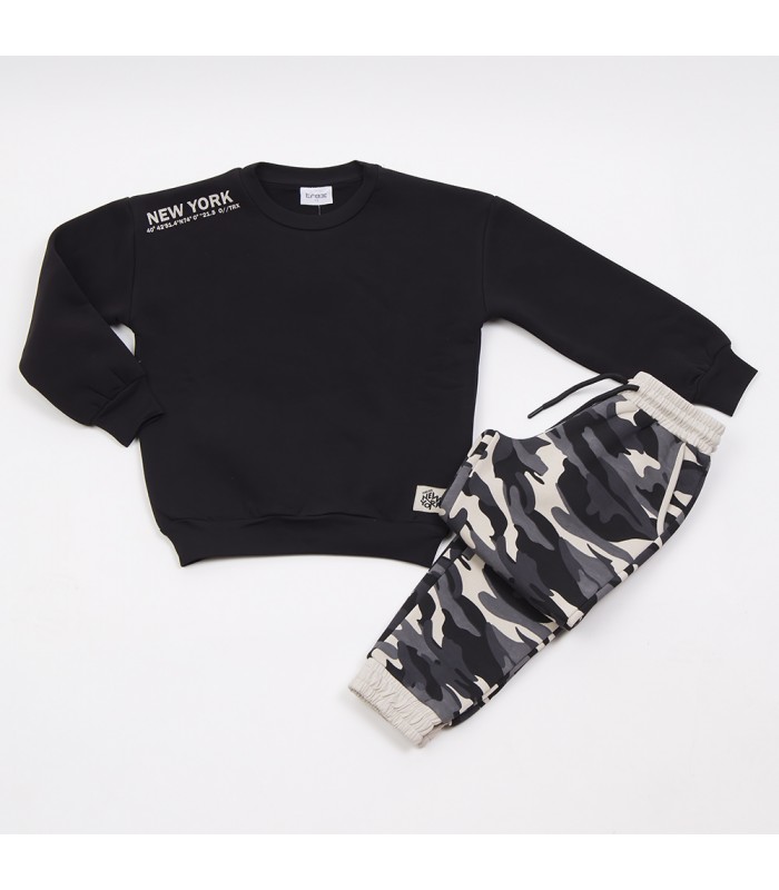 Σετ μαύρο παντελόνι/μπλούζα