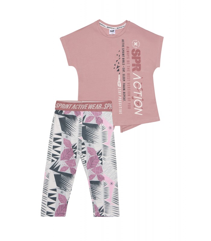 Σετ με κολάν σε ροζ χρώμα