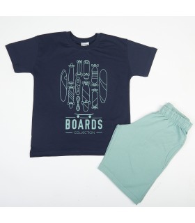 Σετ μέντα βερμούδα/μαρέν μπλούζα