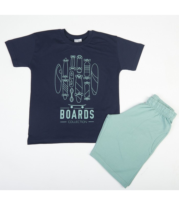 Σετ μέντα βερμούδα/μαρέν μπλούζα