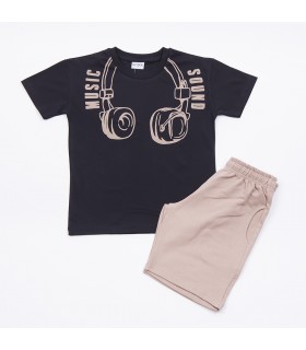 Σετ άμμου βερμούδα/μαύρη μπλούζα