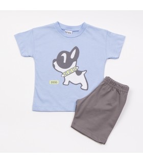 Σετ ανθρακί βερμούδα/οινοπνευματί μπλούζα