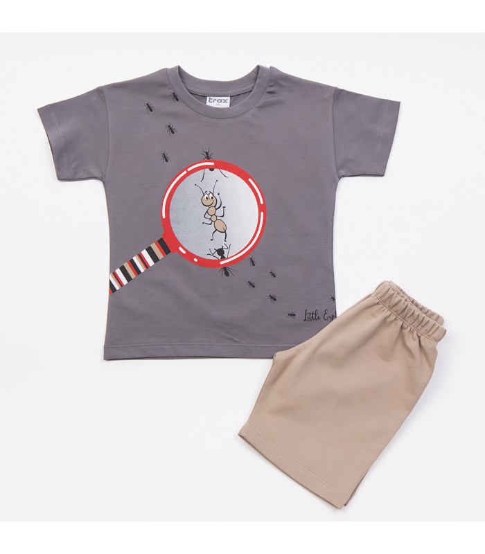 Σετ άμμου βερμούδα/ανθρακί μπλούζα