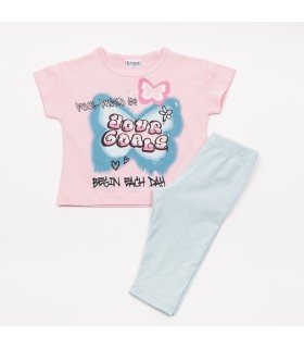 Σετ milky blue κολάν/κουφετί μπλούζα