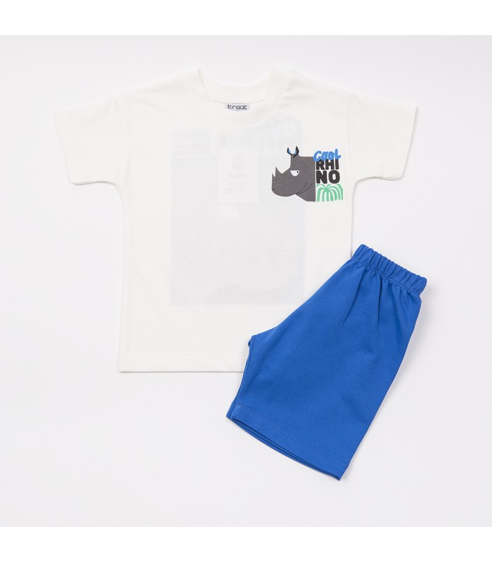 Σετ ρουά βερμούδα/λευκή μπλούζα