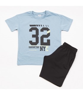 Σετ μαύρη βερμούδα/shark μπλούζα