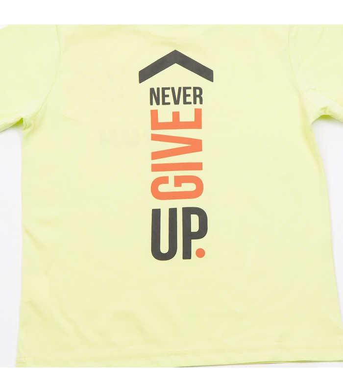 Σετ ανθρακί βερμούδα/λάιμ μπλούζα