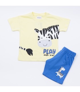 Σετ ρουά βερμούδα/κίτρινη μπλούζα