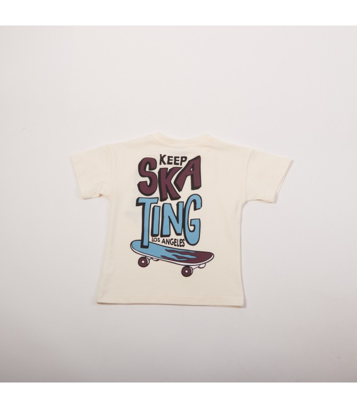 Σετ βουργουνδί βερμούδα/εκρού μπλούζα