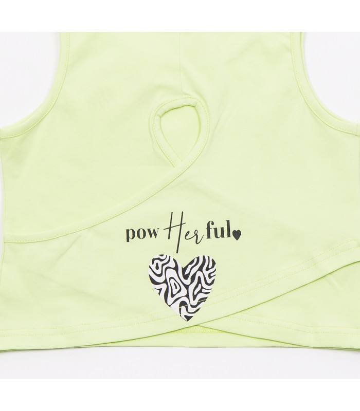 Σετ μαύρο κολάν/λάιμ μπλούζα