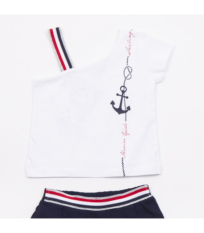 Σετ μπλε σορτς/λευκή μπλούζα