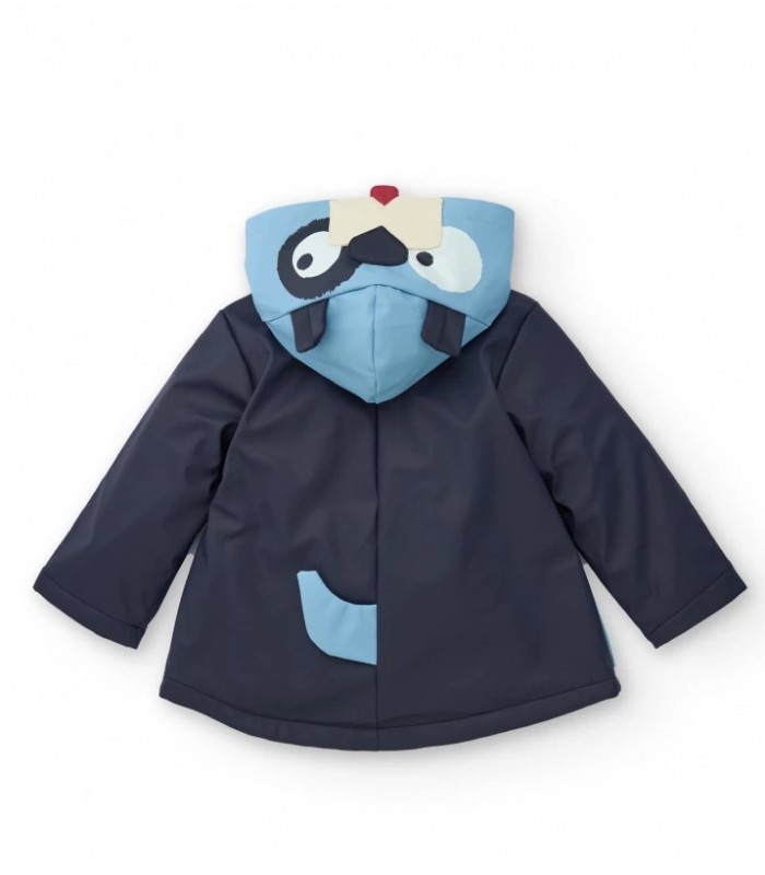 Ναυτικό αδιάβροχο για αγόρι με διασκεδαστική κουκούλα