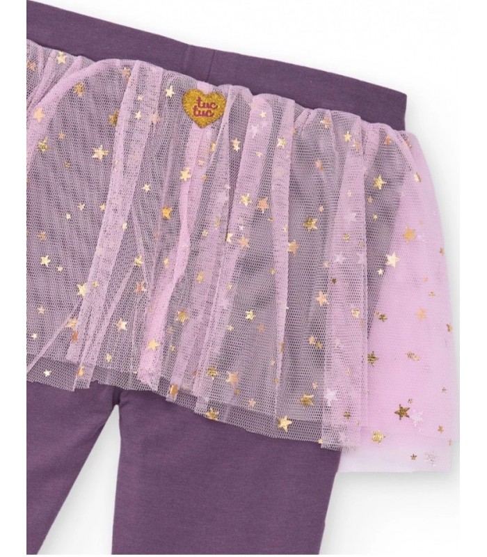 Σετ μπλούζα και κολάν για κορίτσια σε ροζ και μωβ χρώμα με σχέδιο μπαλαρίνα.