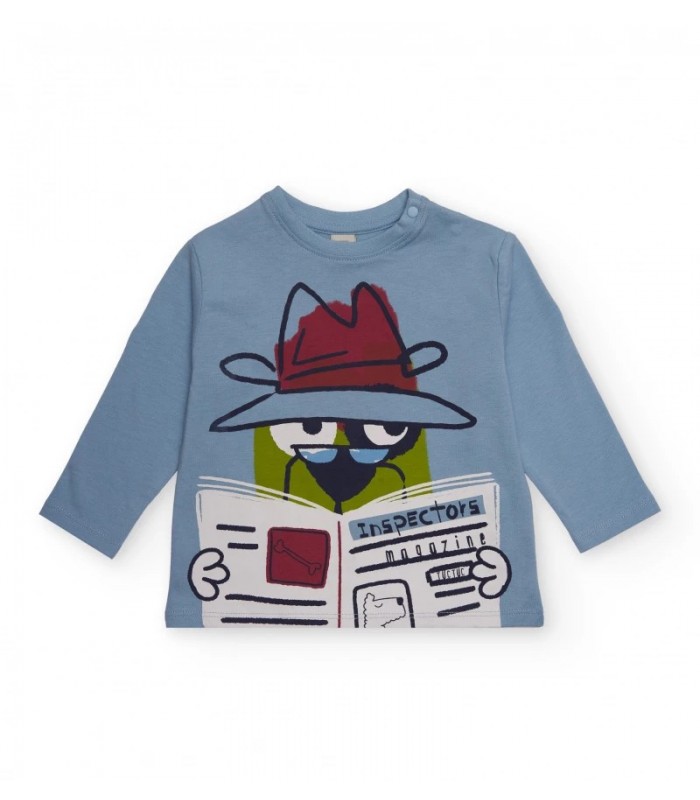 Μπλε μπλουζάκι για αγόρι με στάμπα κατασκοπείας