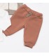 Σετ πορτοκαλί παντελόνι/εκρού μπλούζα/stone ζακέτα