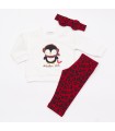 Σετ κόκκινο κολάν/βανίλια μπλούζα