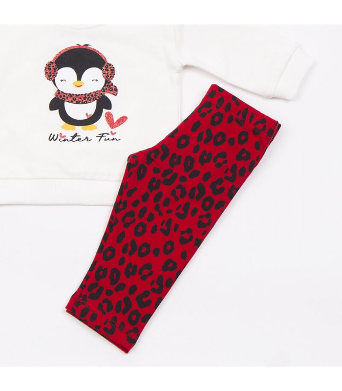 Σετ κόκκινο κολάν/βανίλια μπλούζα