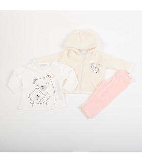 Σετ πούδρα παντελόνι/βανίλια μπλούζα/ζακέτα