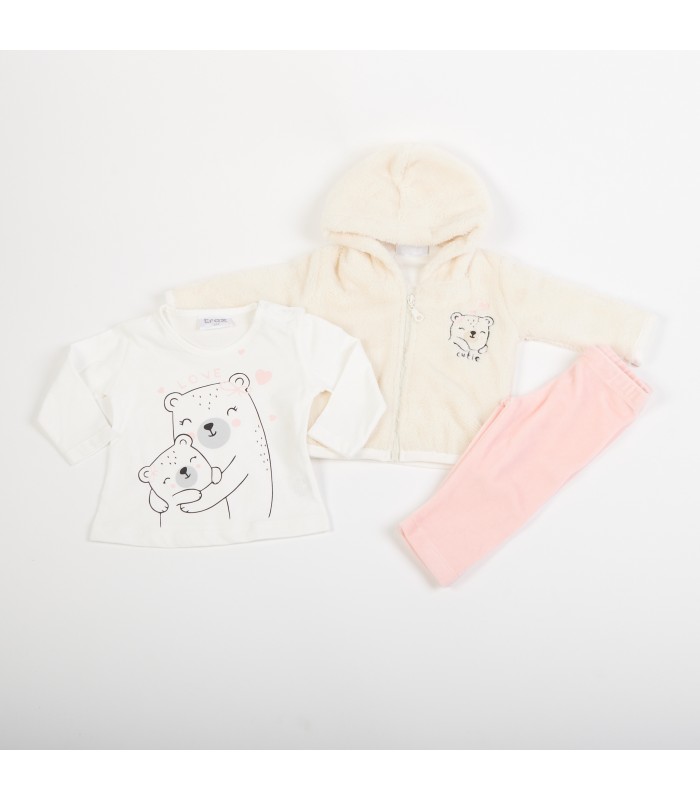 Σετ πούδρα παντελόνι/βανίλια μπλούζα/ζακέτα