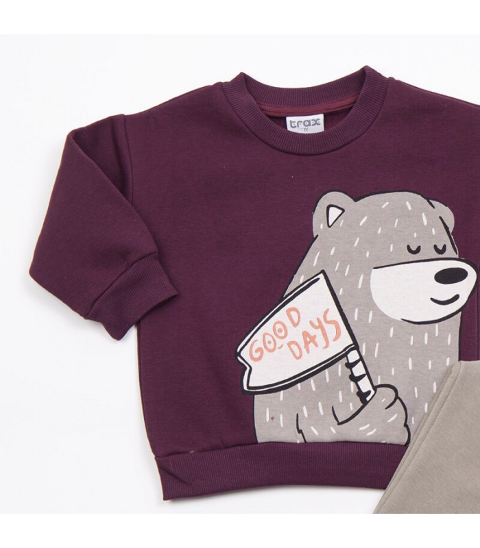 Σετ άμμου παντελόνι/βουργουνδί μπλούζα