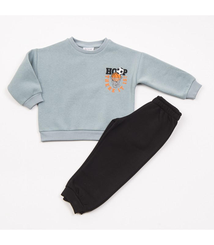 Σετ μαύρο παντελόνι/μέντα μπλούζα