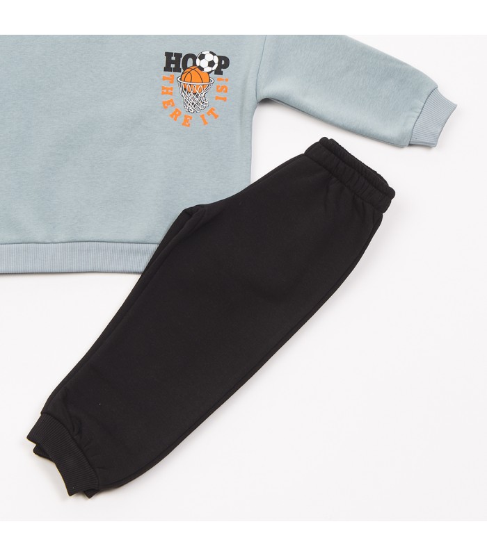 Σετ μαύρο παντελόνι/μέντα μπλούζα