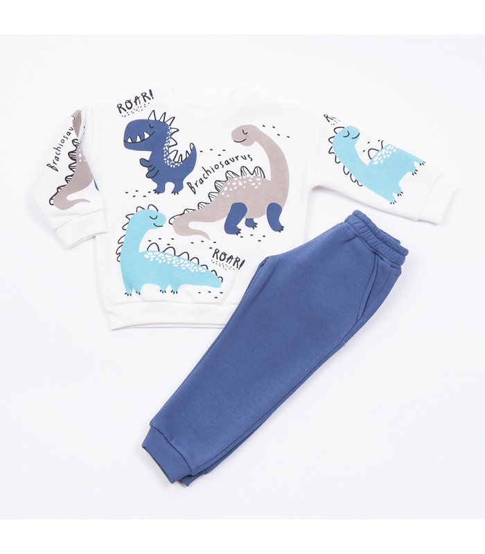 Σετ ίντιγκο παντελόνι/εκρού μπλούζα