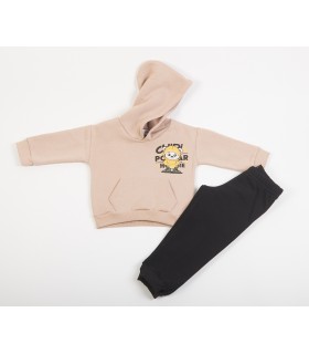 Σετ μαύρο παντελόνι/μπισκότο μπλούζα