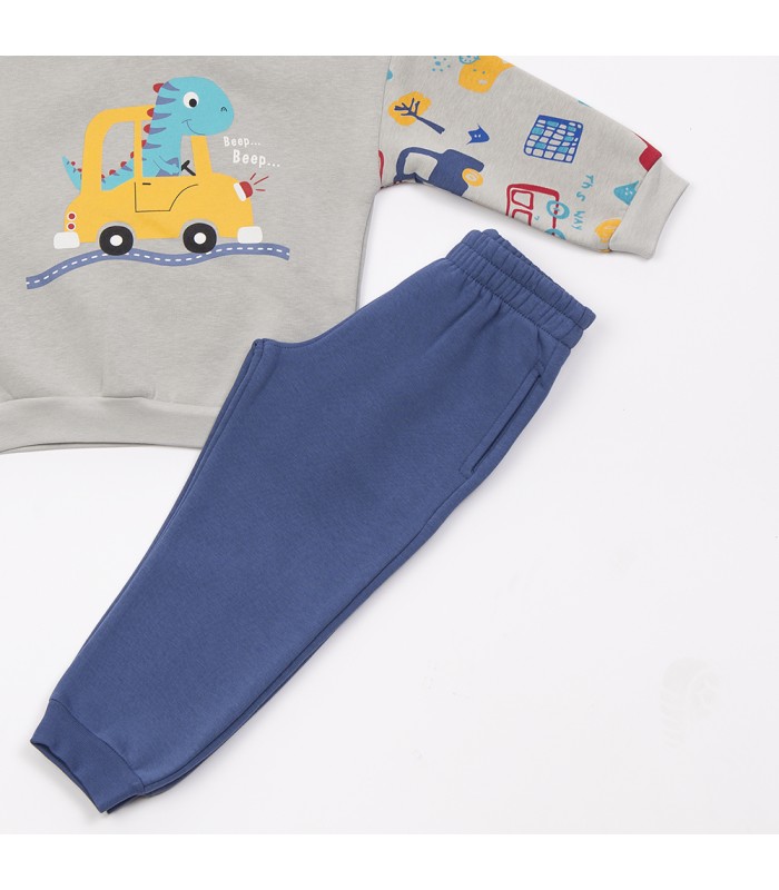 Σετ ίντιγκο παντελόνι/stone μπλούζα