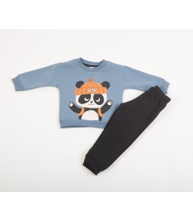 Σετ μαύρο παντελόνι/pacific μπλούζα