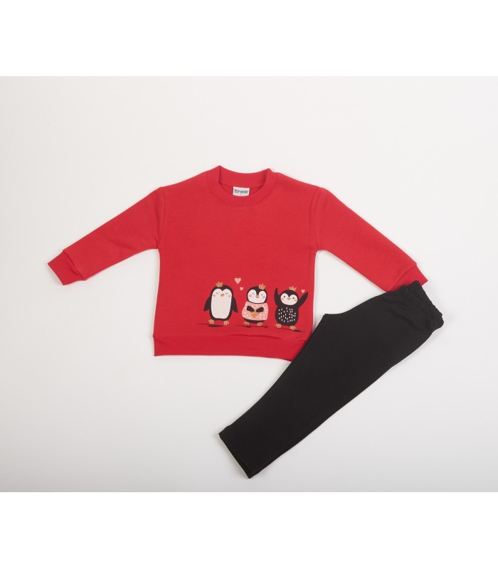 Σετ μαύρο κολάν/κόκκινη μπλούζα