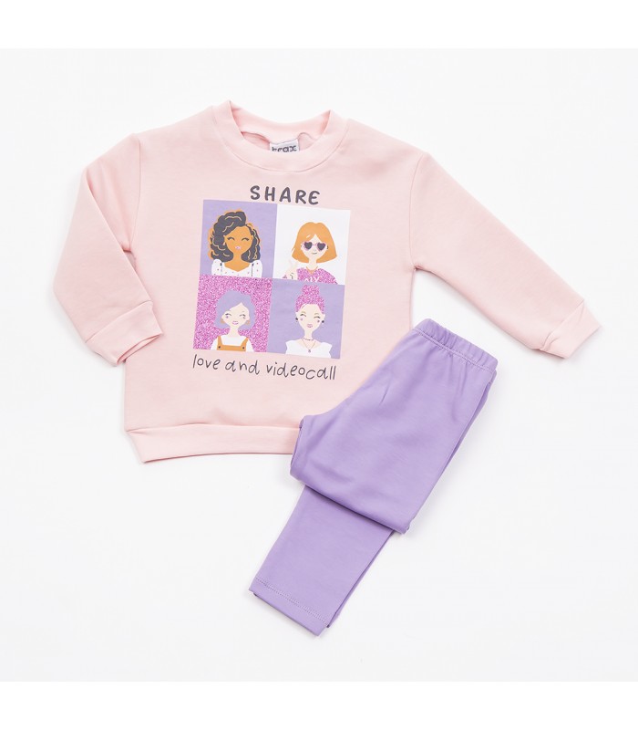 Σετ λιλά κολάν/ballerina μπλούζα