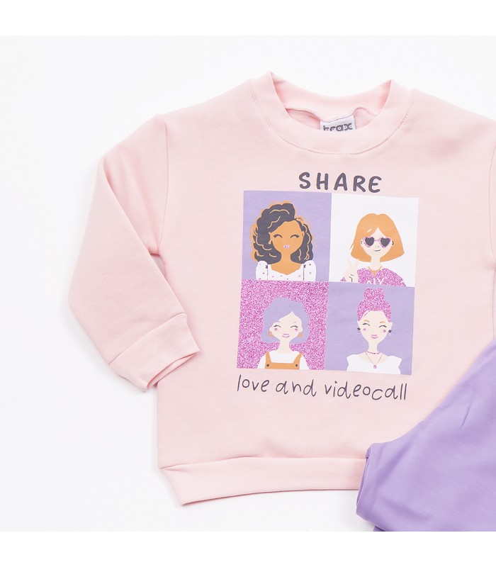 Σετ λιλά κολάν/ballerina μπλούζα