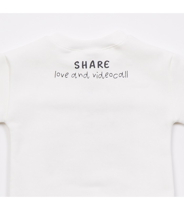 Σετ ανθρακί κολάν/βανίλια μπλούζα