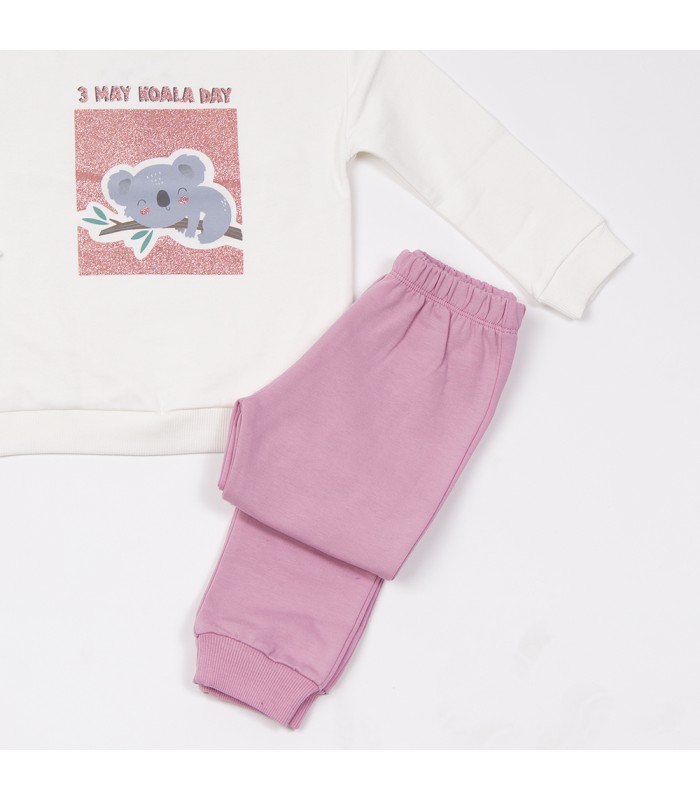 Σετ ροζ παντελόνι/βανίλια μπλούζα