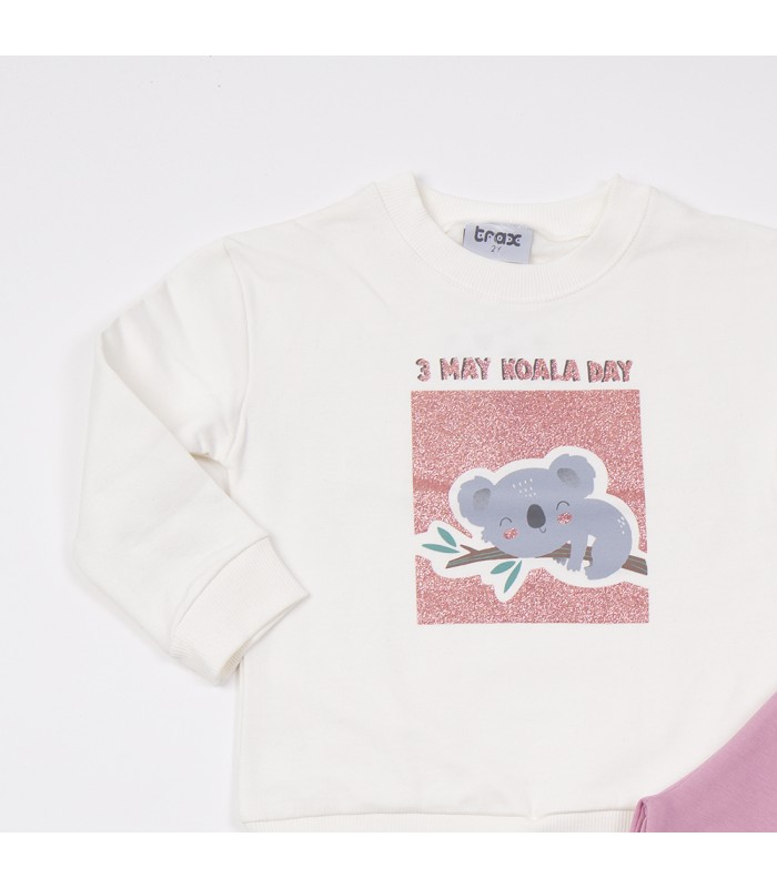 Σετ ροζ παντελόνι/βανίλια μπλούζα