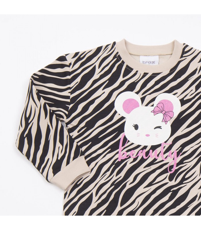 Σετ μαύρο παντελόνι/cappuccino μπλούζα