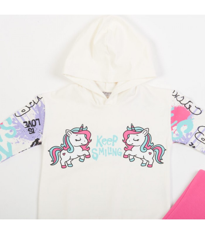 Σετ bubble παντελόνι/βανίλια μπλούζα