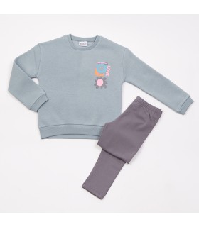 Σετ ανθρακί κολάν/άκουα μπλούζα