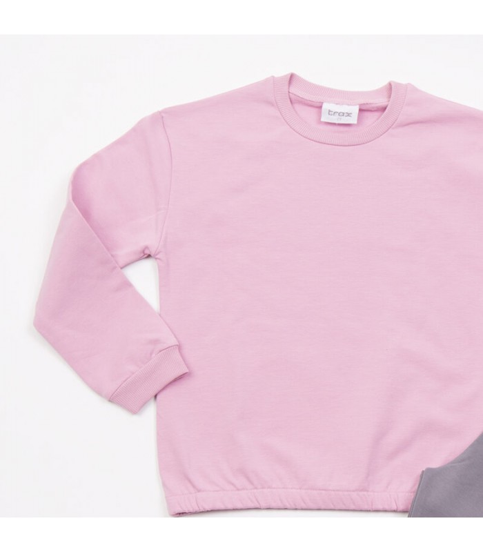 Σετ ανθρακί κολάν/ροζ μπλούζα