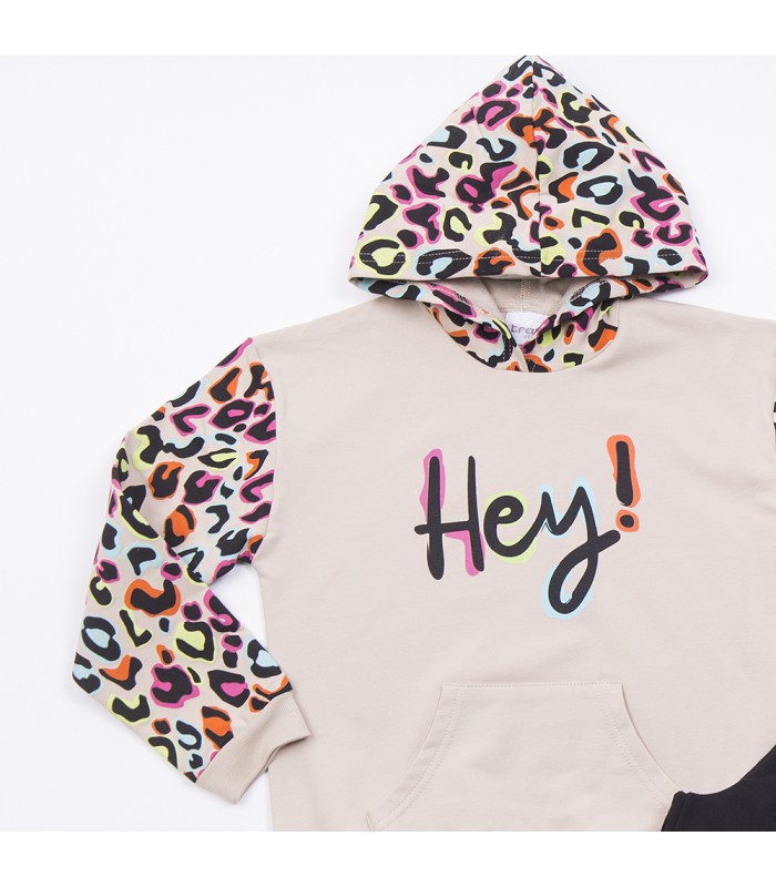 Σετ μαύρο κολάν/cappuccino μπλούζα