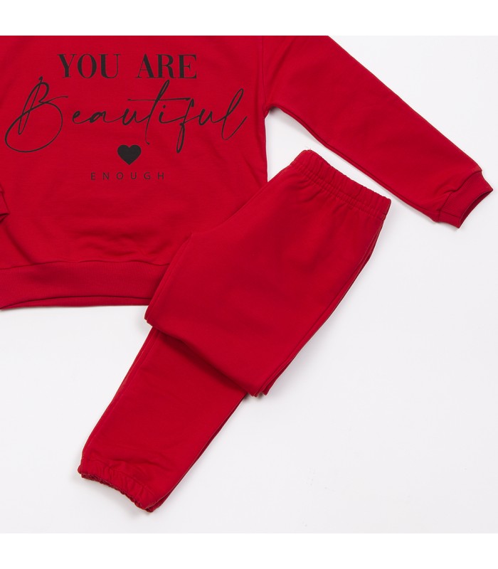 Σετ κόκκινο παντελόνι/μπλούζα