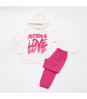 Σετ bubble παντελόνι/βανίλια μπλούζα