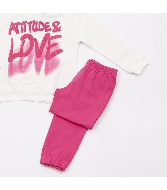 Σετ bubble παντελόνι/βανίλια μπλούζα