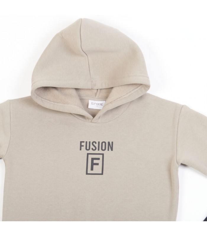 Σετ μαύρο παντελόνι/άμμου μπλούζα