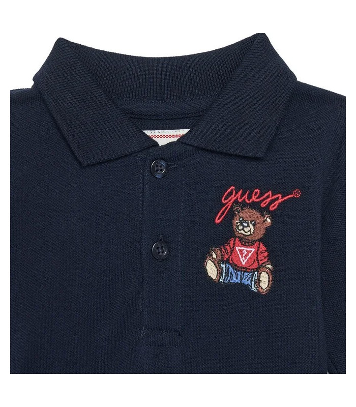 Μπλούζα πόλο Guess αρκουδάκι κεντημένο Μπλε σκούρο