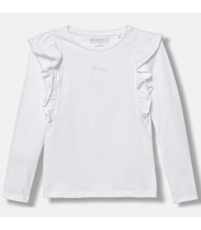 Μπλούζα Guess μακό κεντημένο λογότυπο λευκό