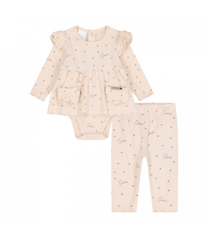 Βρεφικό σετ Guess φόρεμα με παντελόνι μπεζ